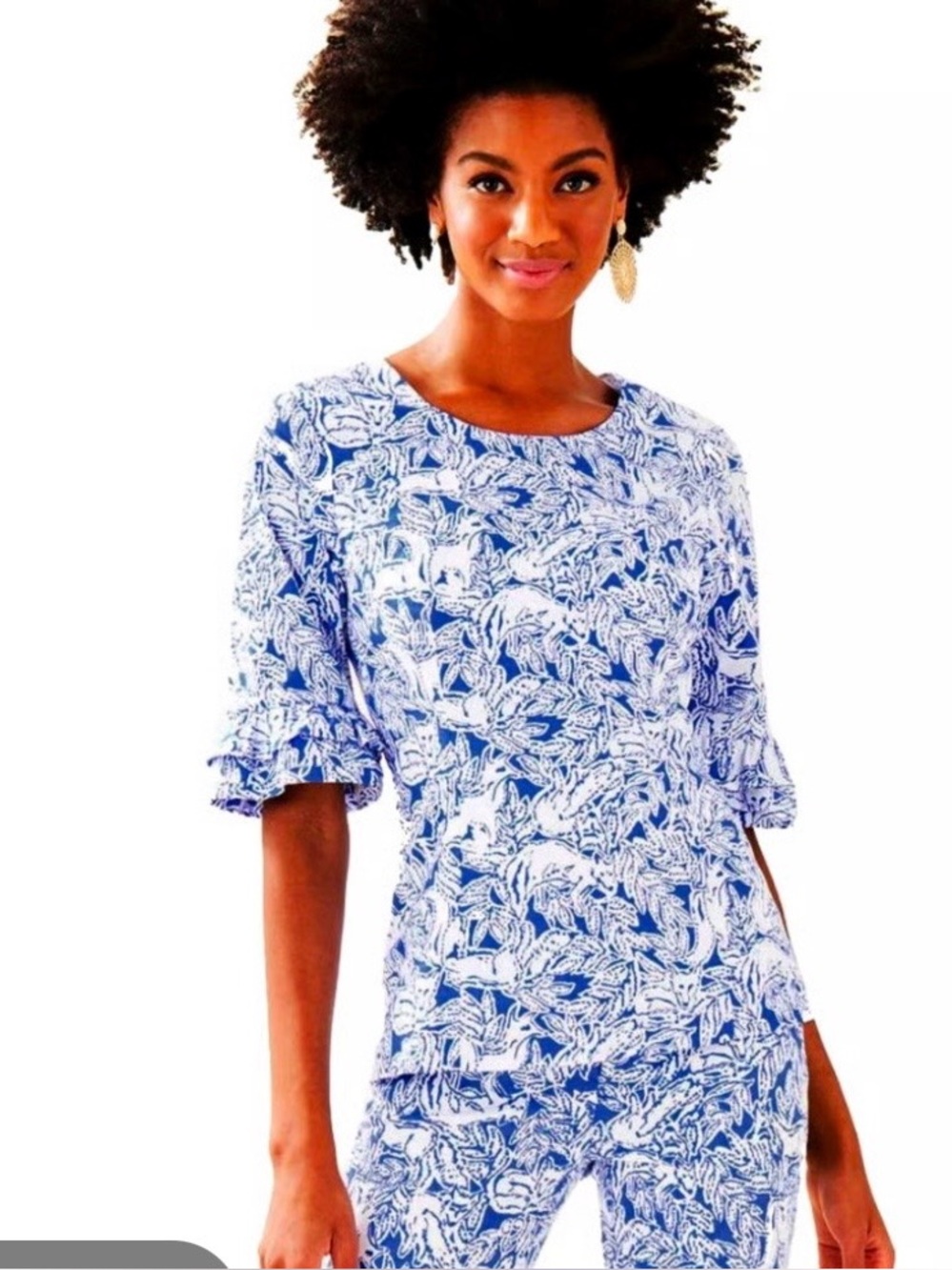 Lilly Pulitzer Fiesta top in coastal blue